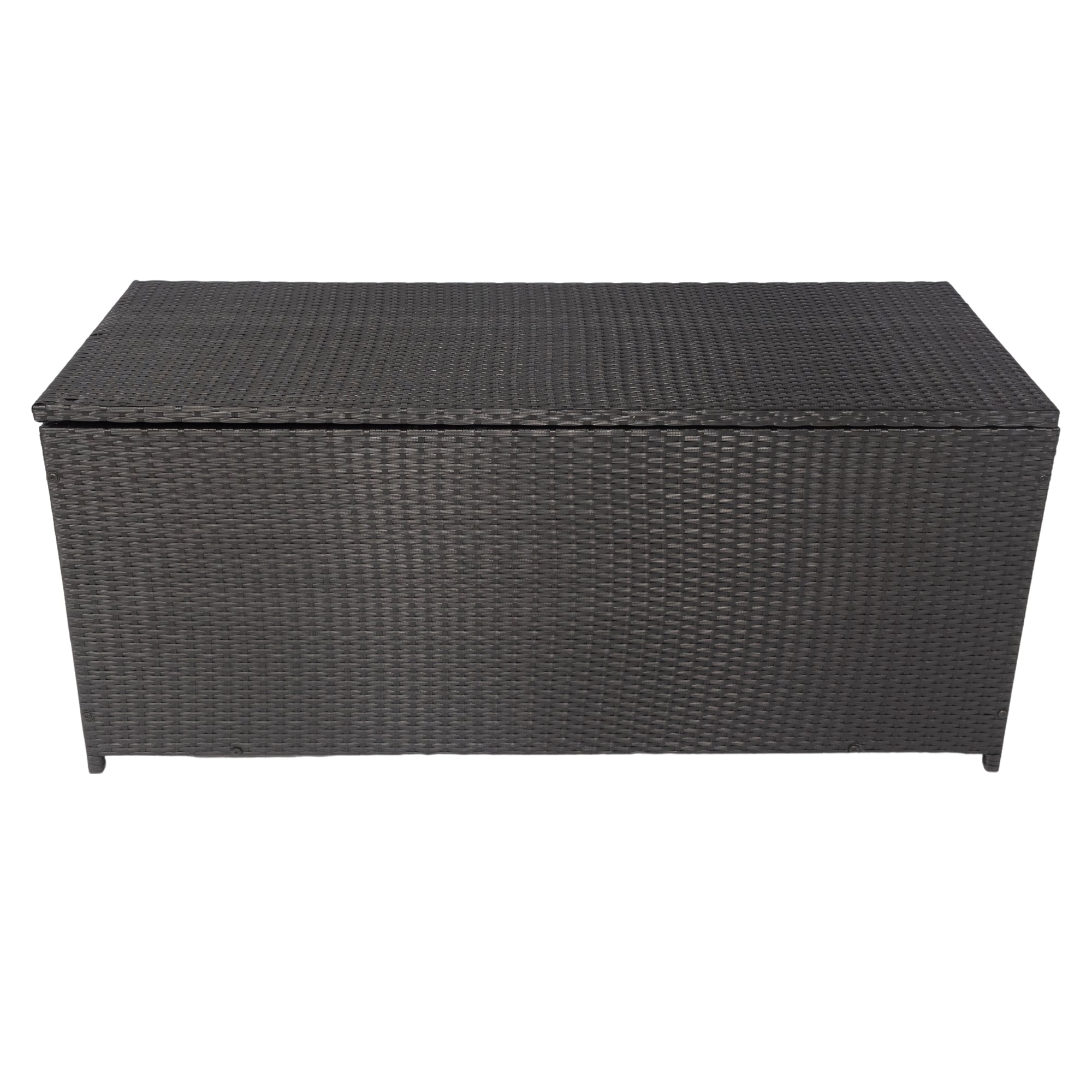 Seizeen Outdoor Storage Box 113 Gal, XL All-Weather Deck Box Waterproof with Inner Liner, Heavy-Duty Patio Furniture Storage, Black Rattan Outdoor Toy Tool Storage