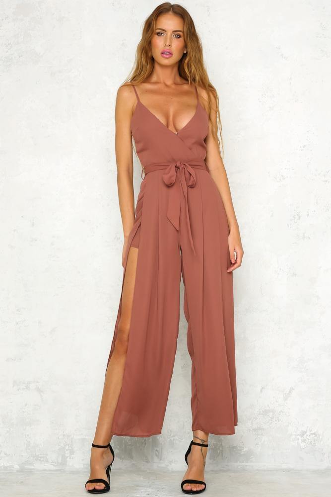 Knock On Wood Jumpsuit Dark Blush