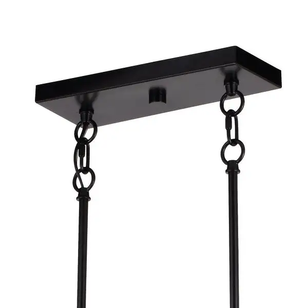 Wade 5L Black and Wood Rustic Cage Linear Chandelier Island Pendant Light Fixture - 36.75-in. W x 10.75-in. H x 12.75-in. D Shopping - The Best Deals on Chandeliers