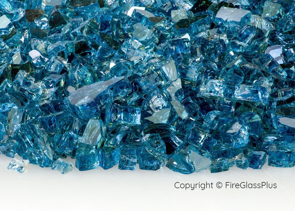 Fire Glass Plus Blue Lagoon Reflective 1/4- 1/2 Fire Glass 10LBS