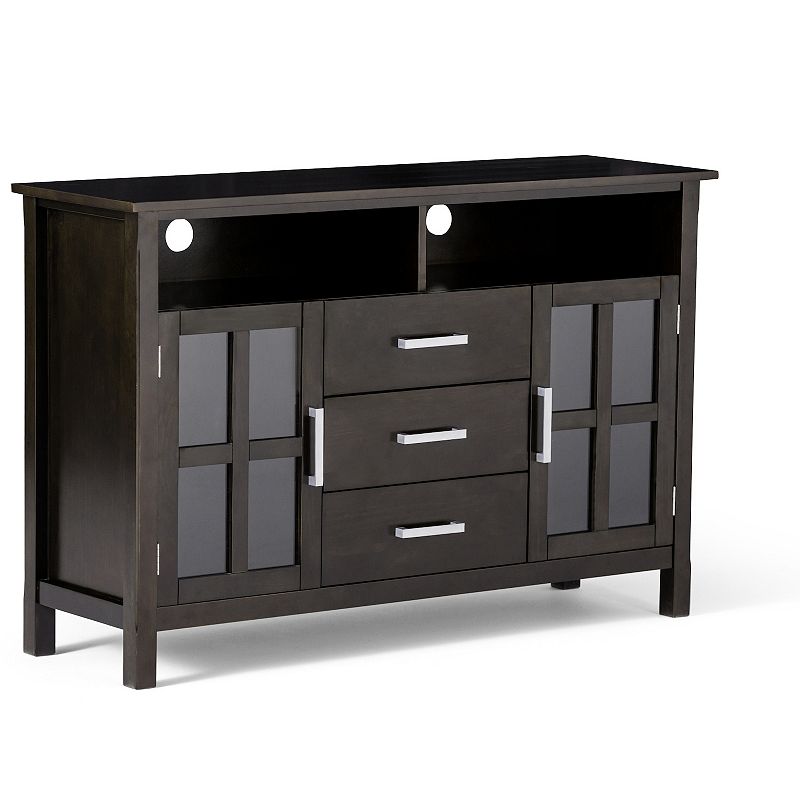 Simpli Home Kitchener Solid Wood 53 in. Wide Contemporary TV Media Stand