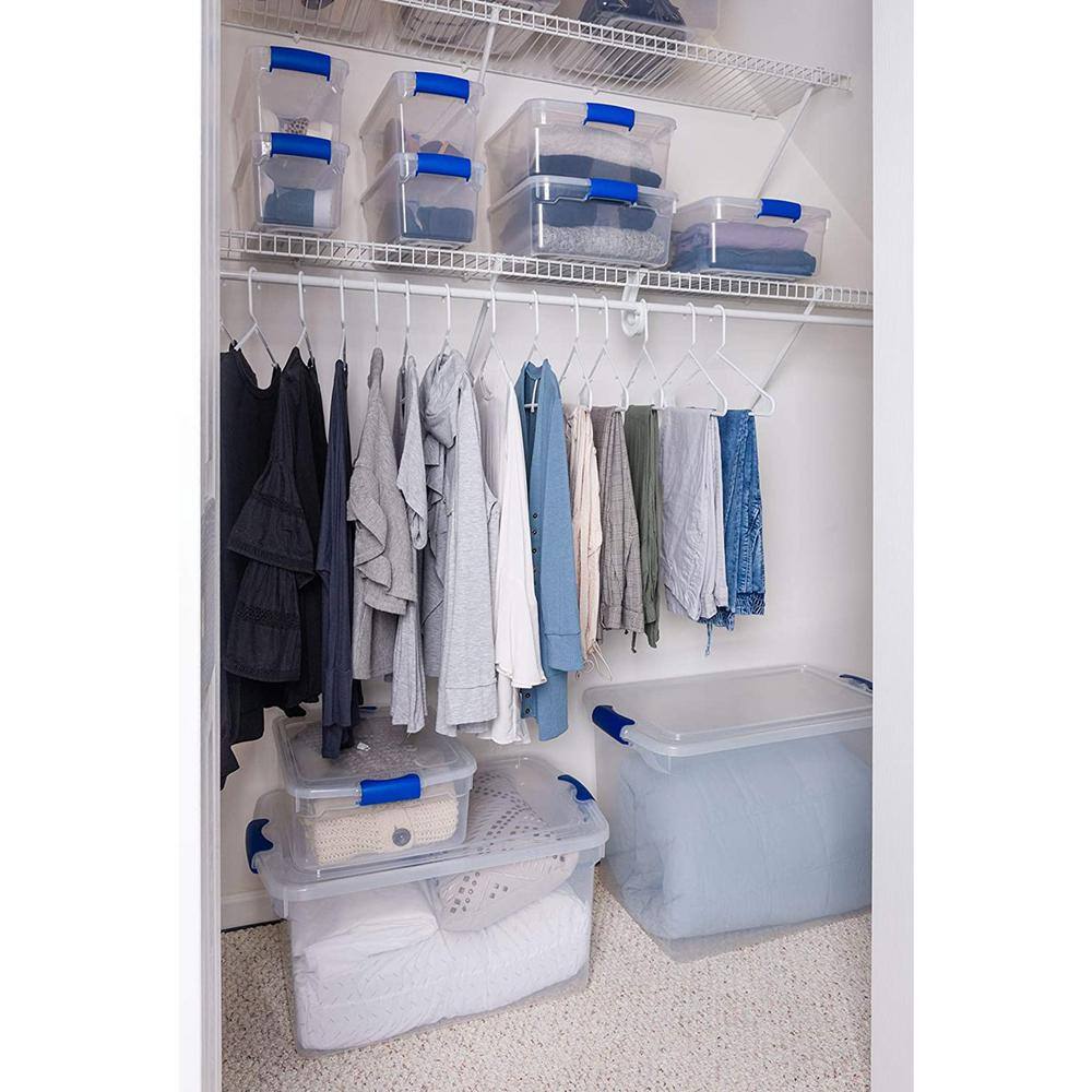 HOMZ 66 qt. Heavy Duty Modular Stackable Storage Containers in Clear (4-Pack) 2 x 3442CLRDC.02