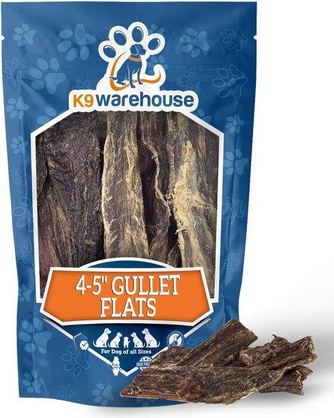 K9warehouse Gullet Flats 4 to 5-inch Beef Flavored Dog Chews， 14-oz pouch