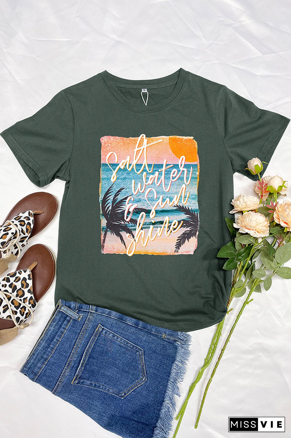 Salt Water & Sunshine Retro Graphic Tee Wholesale