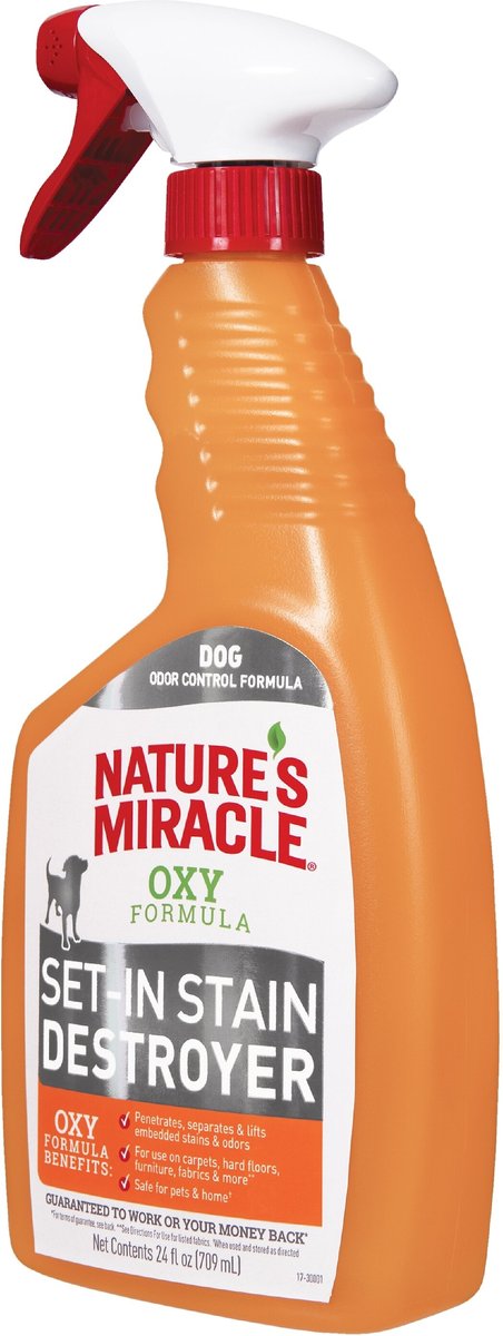 Nature's Miracle Dog Oxy Formula Set-In Stain Destroyer and Odor Remover Spray， 24-oz bottle