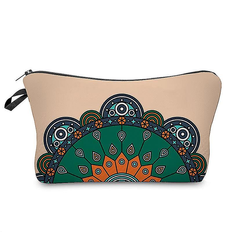 Travel Cosmetic Bag With Zipper， Mandala Print Storage Bag， Key/jewelry Storage Bag