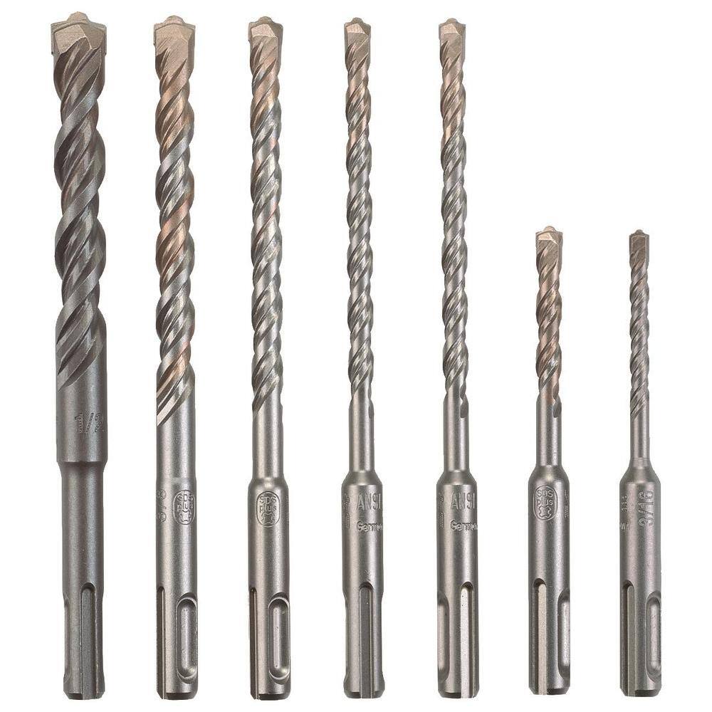 Bosch Carbide-Tipped Rotary SDS-Plus Hammer Bit Set (7-Piece) HCK001