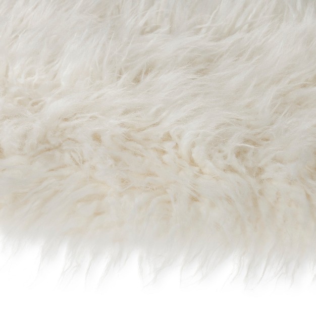 3 x27 Faux Fur Round Kids x27 Rug White