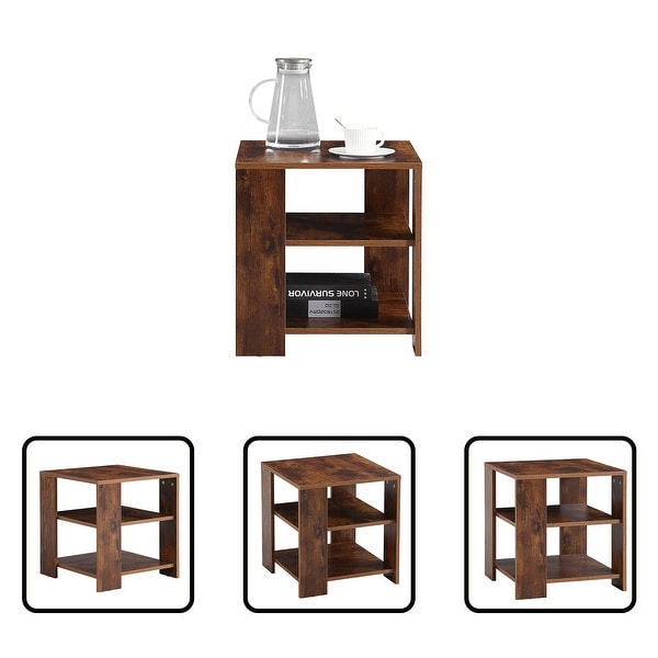 Square Side Table， 3-tier End Table