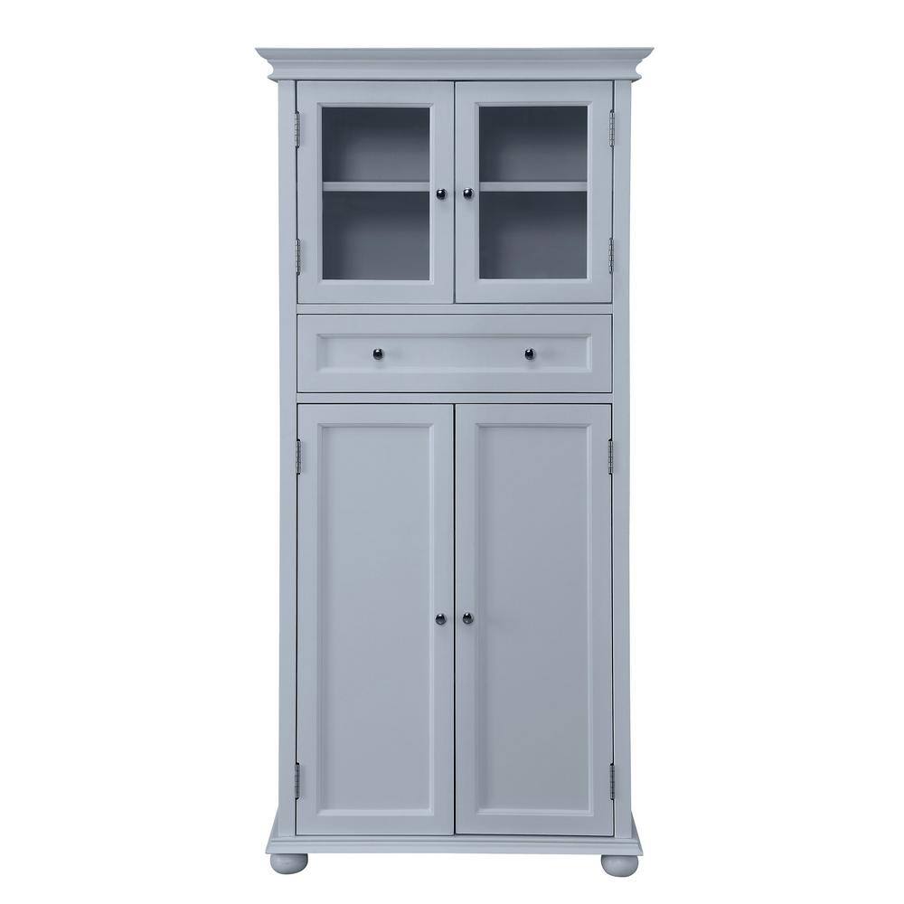 Home Decorators Collection Hampton Harbor 25 in. W 4-Door Tall Cabinet in Dove Grey BF-22673-DG