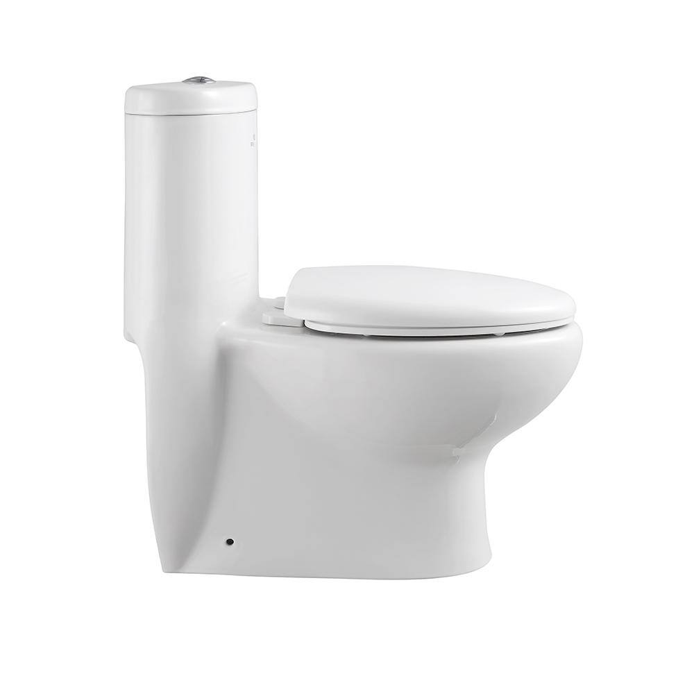 Fresca Delphinus 1-piece 0.8  16 GPF Dual Flush Elongated Toilet in White FTL2309