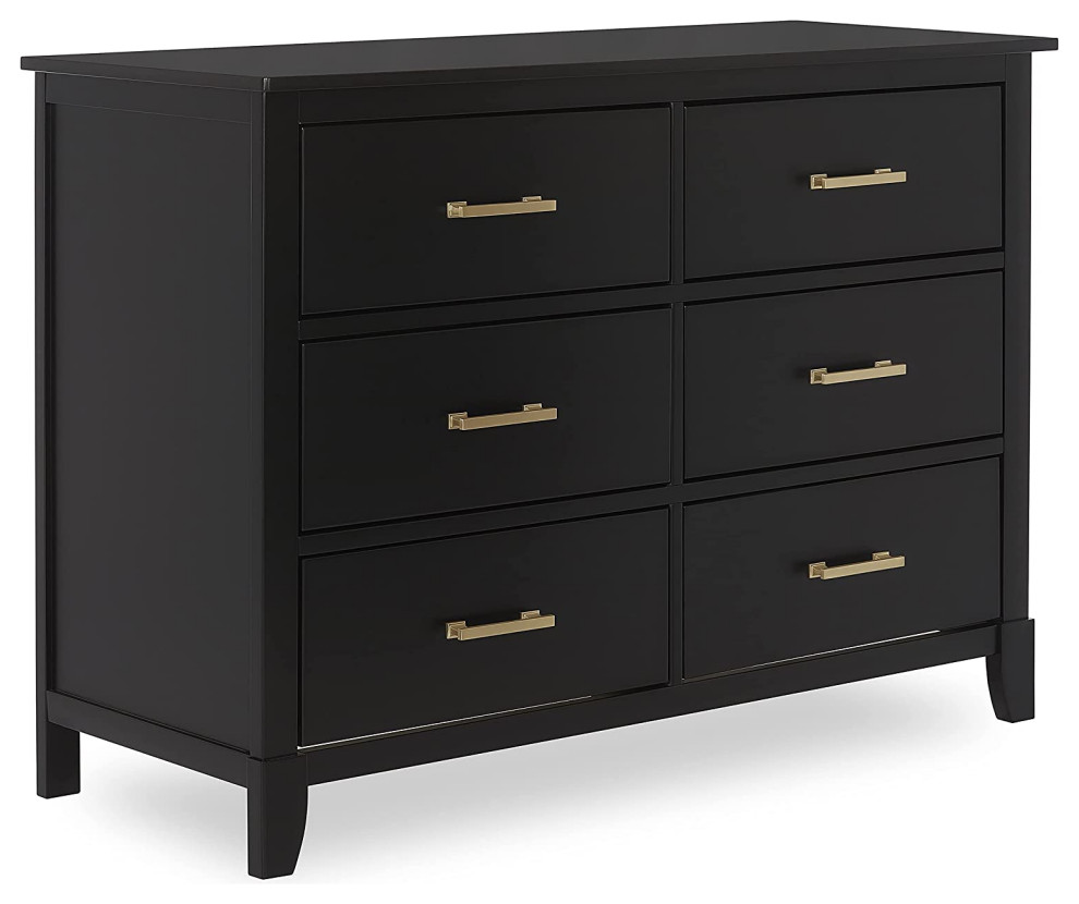 Modern Double Dresser  6 Drawers With Smooth Glides  ampMetal Handles   Transitional   Sectional Sofas   by Decor Love  Houzz