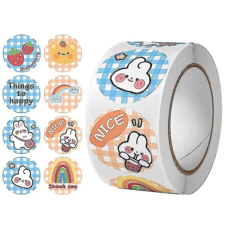 500 Stickers/roll Cartoon Bear Stickers Thank You Bear Stickers