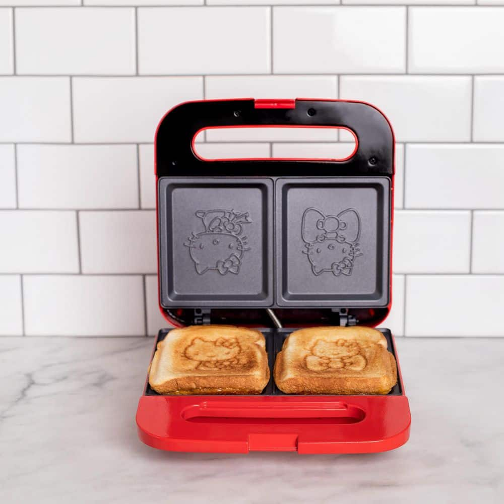 Uncanny Brands Hello Kitty Red 900W Grilled Sandwich Maker PP-KIT-HK1