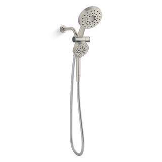 KOHLER Viron 4-Spray Patterns 6 in. Wall Mount Dual Showerhead and Handshower in Vibrant Brushed Nickel R26699-G-BN