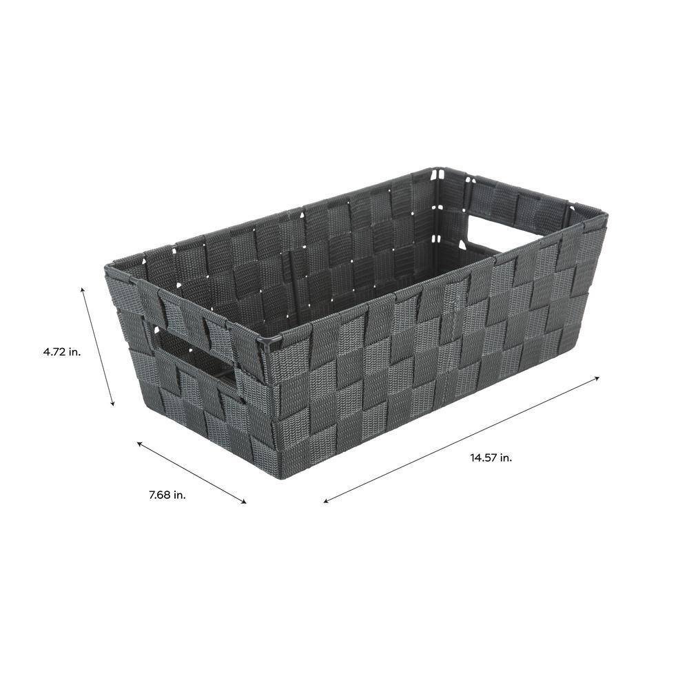 SIMPLIFY 4.72 in. H x 7.68 in. W x 14.57 in. D Gray Fabric Cube Storage Bin 25099-GREY