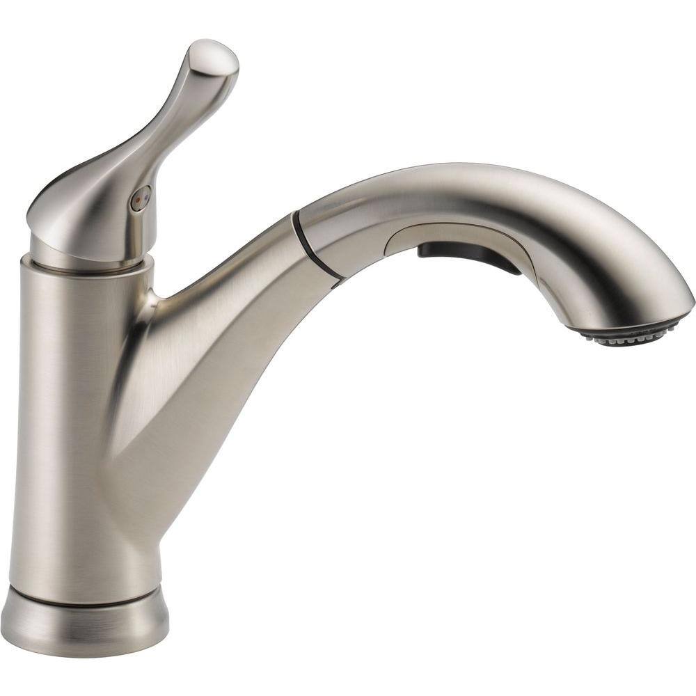 Delta Grant Single-Handle Pull-Out Sprayer Kitchen Faucet In Stainless 16953-SS-DST