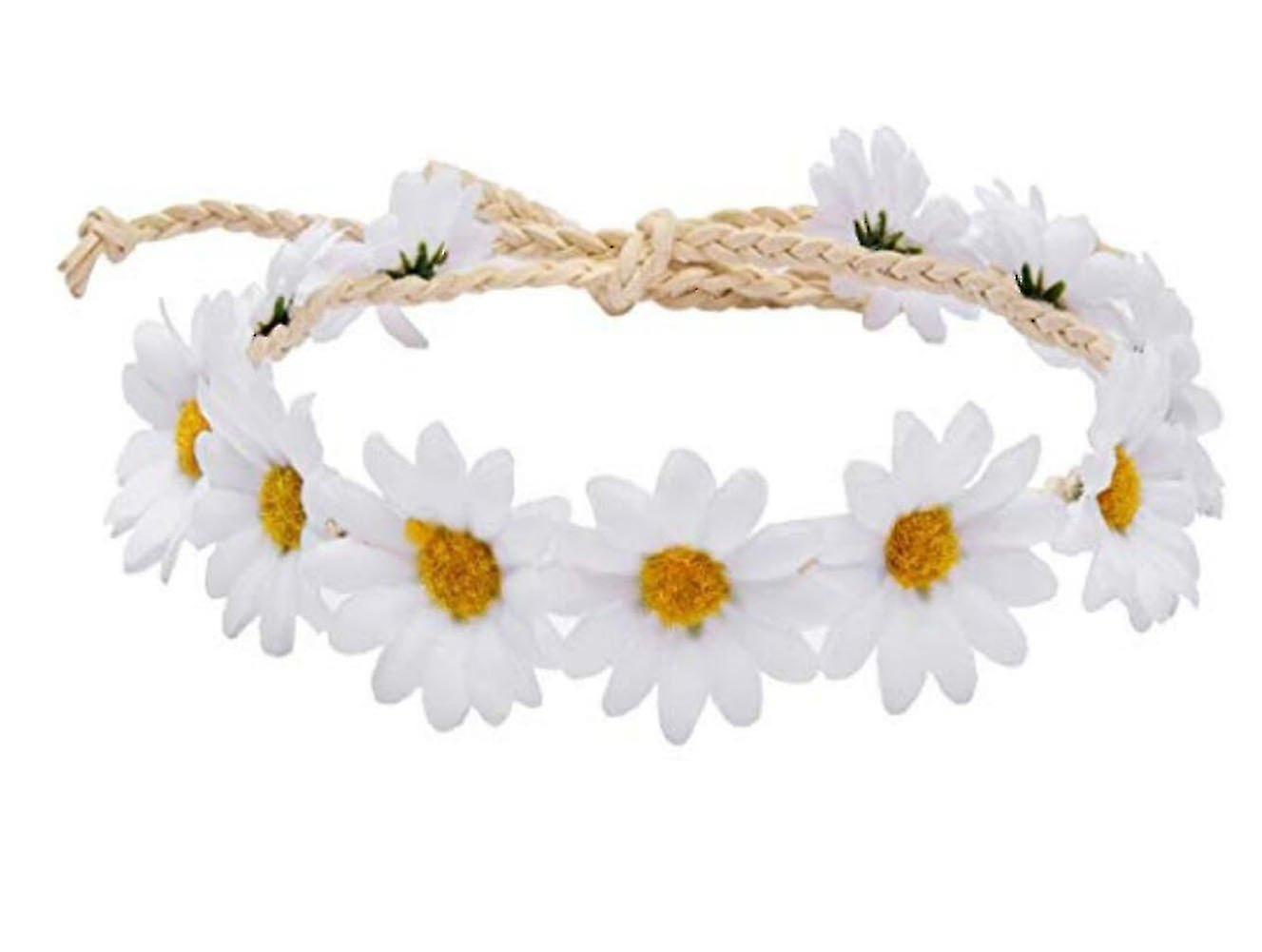 3pcs Daisy Flower Headband Stylish Sunflower Crown Bridal Wedding Hair Wreath Festival Bohemia Headp