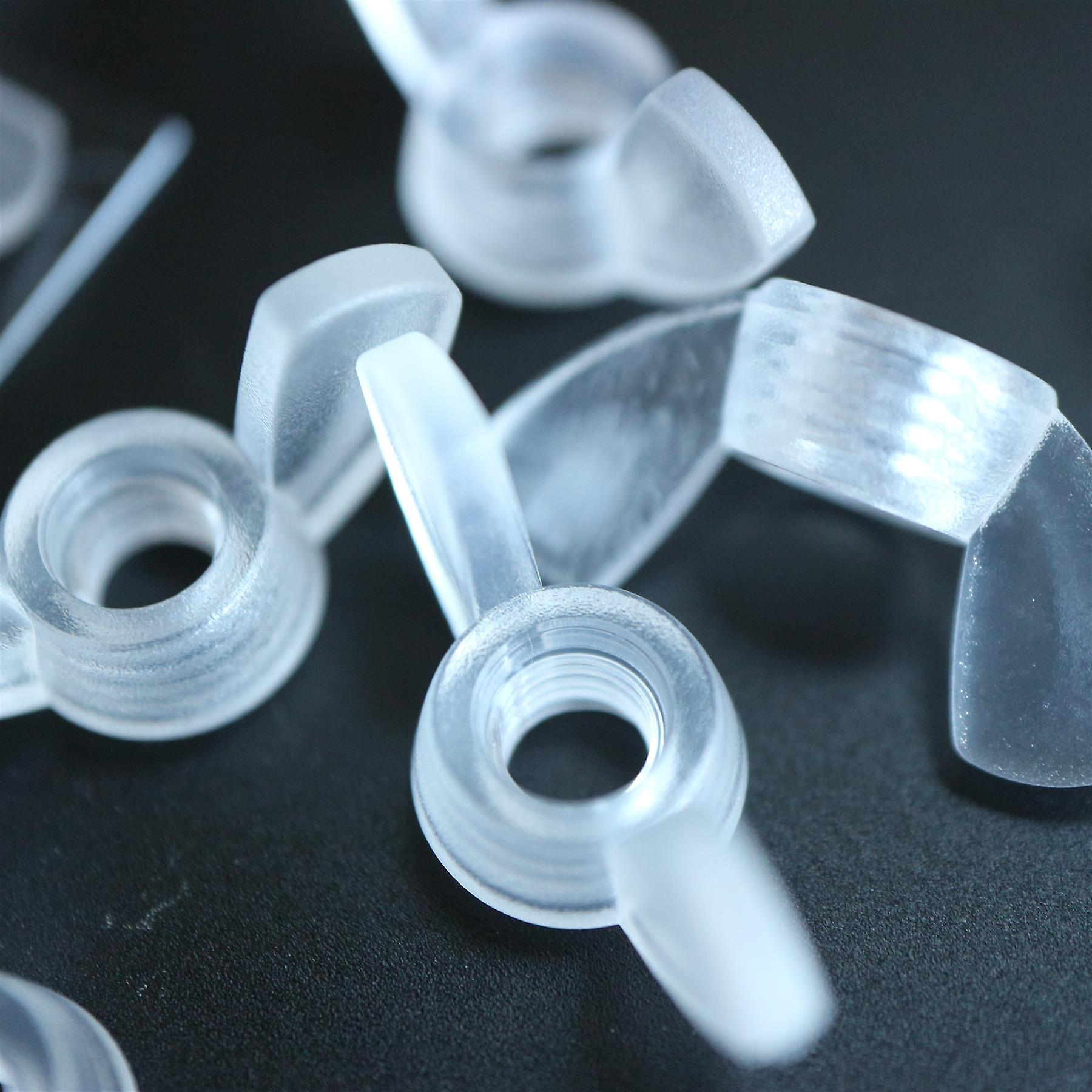 20x  Clear， Plastic， Acrylic M5 Butterfly， Wing Nuts