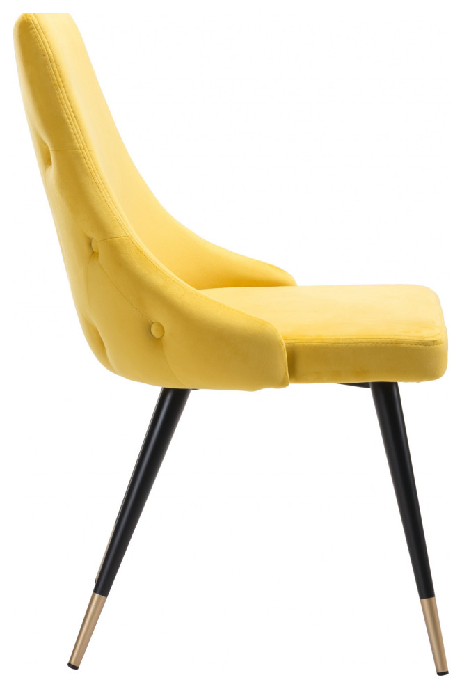 Piccolo Dining Chair  Set of 2 Yellow   Midcentury   Dining Chairs   by UStradeENT LLC  Houzz