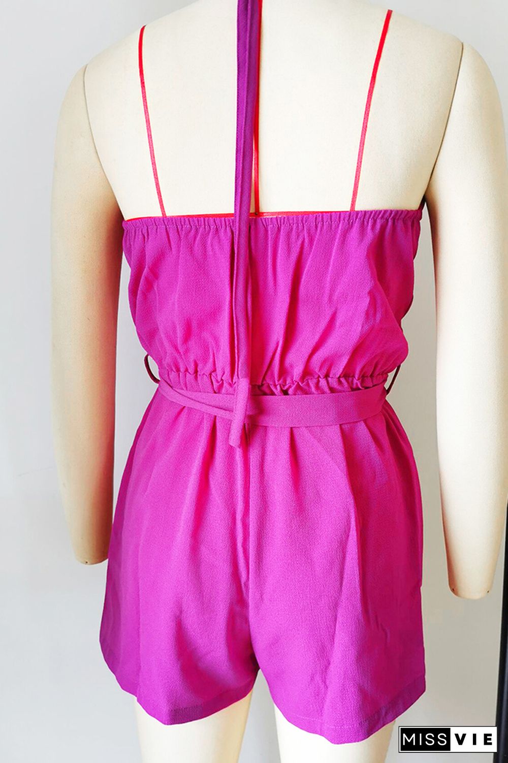 Halter Sleeveless Tie Waist Romper Wholesale