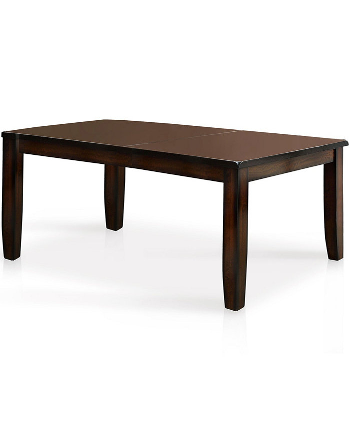 Furniture of America Lalonde Solid Wood Rectangular Dining Table with Leaf