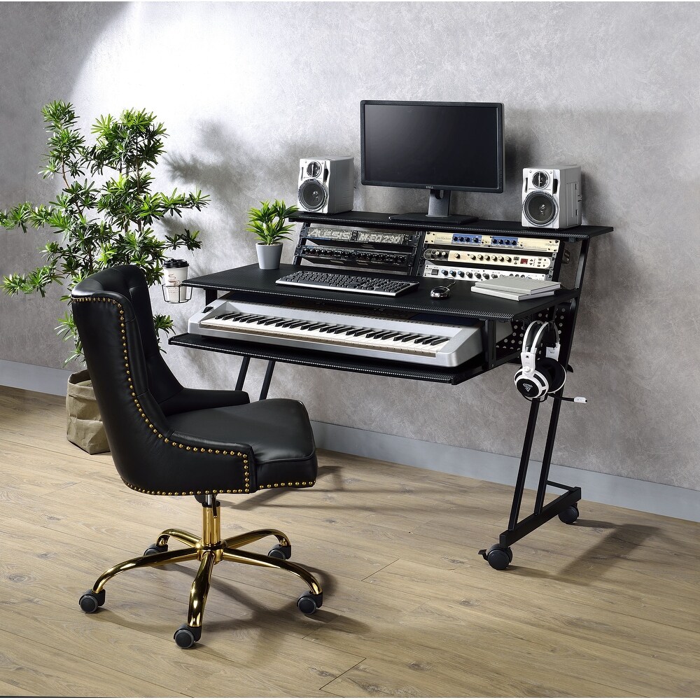 Music Recording Studio Desk   Open Compartment Shelf   Keyboard Tray