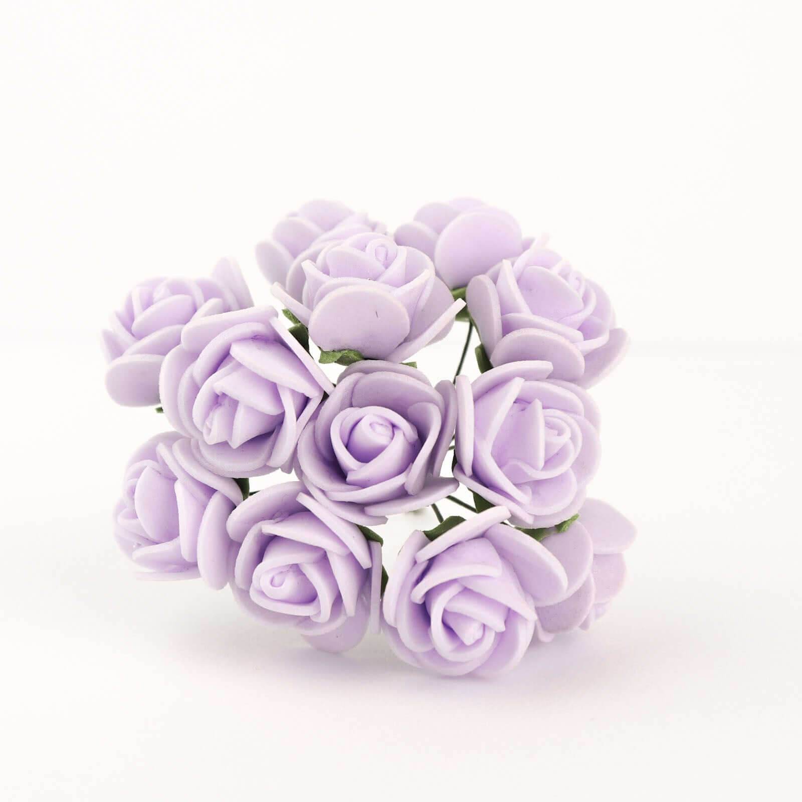 48 Roses Lavender Lilac Real Touch Artificial DIY Foam Rose Flowers With Stem, Craft Rose Buds 1