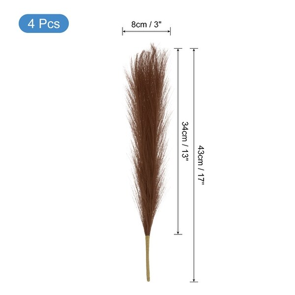 4pcs Faux Pampas Grass 17 Inch 6 Stem Artificial Grass for Decor