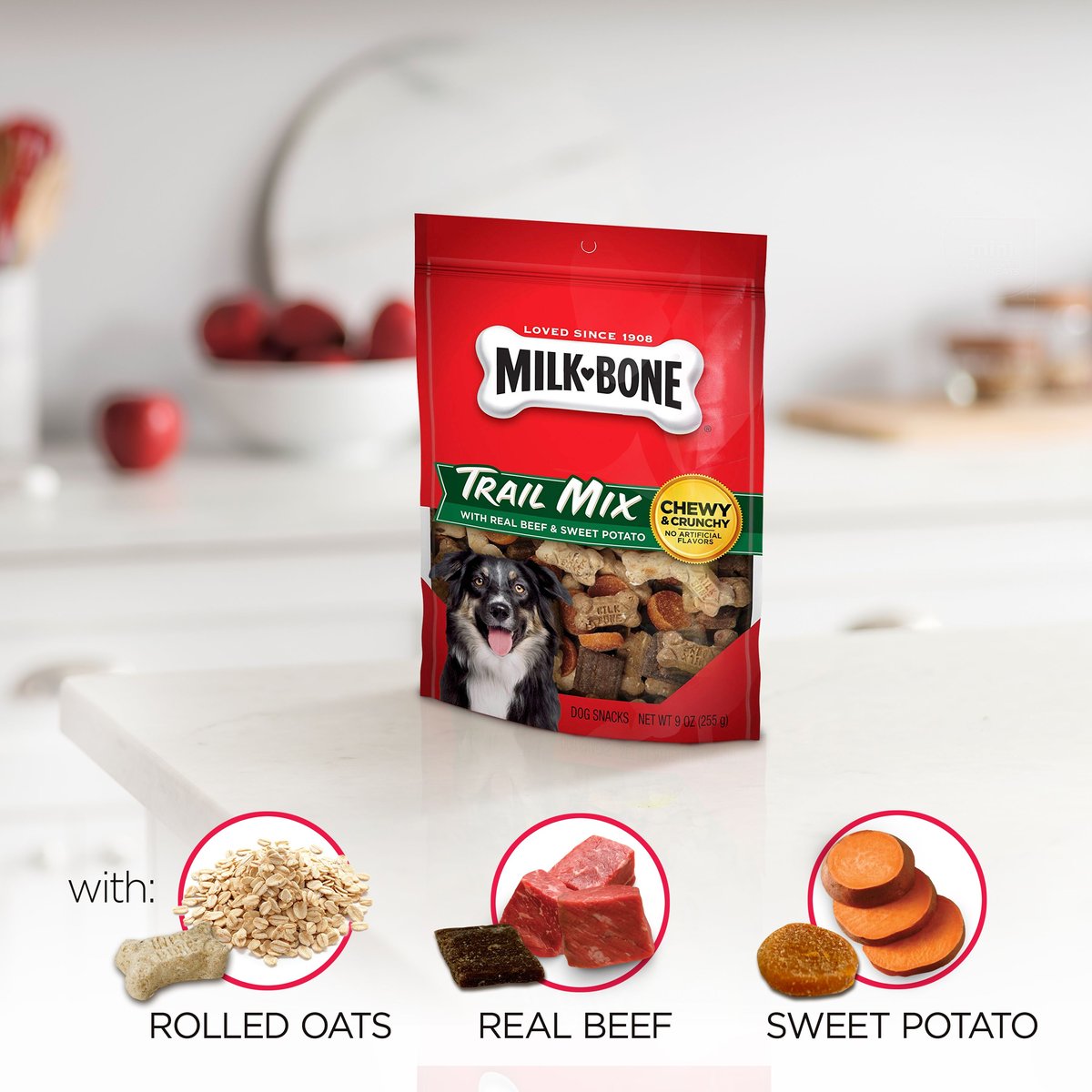 Milk-Bone Trail Mix with Real Beef and Sweet Potato Chewy and Crunchy Dog Treats