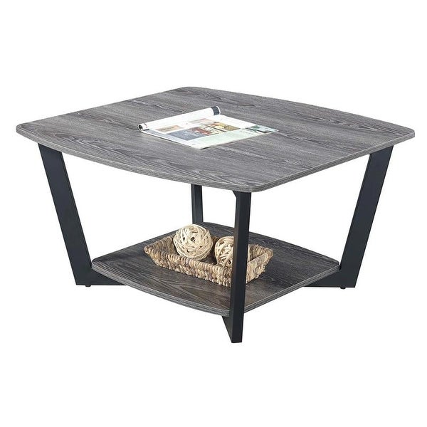 Graystone Square Coffee Table in Driftwood Gray Wood Finish