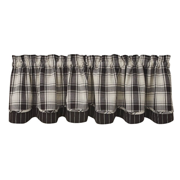 Park Designs Crossroads Lined Layered Valance 72 x27 x27 l Black