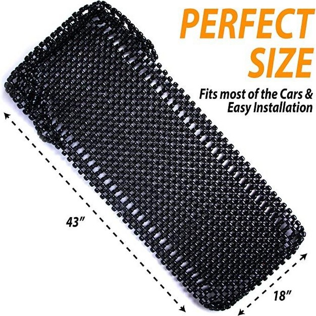 Zone Tech Black Wooden Beaded Comfort Seat Cover Premium Quality Full Car Driver Seat Cushion W High Ventilation