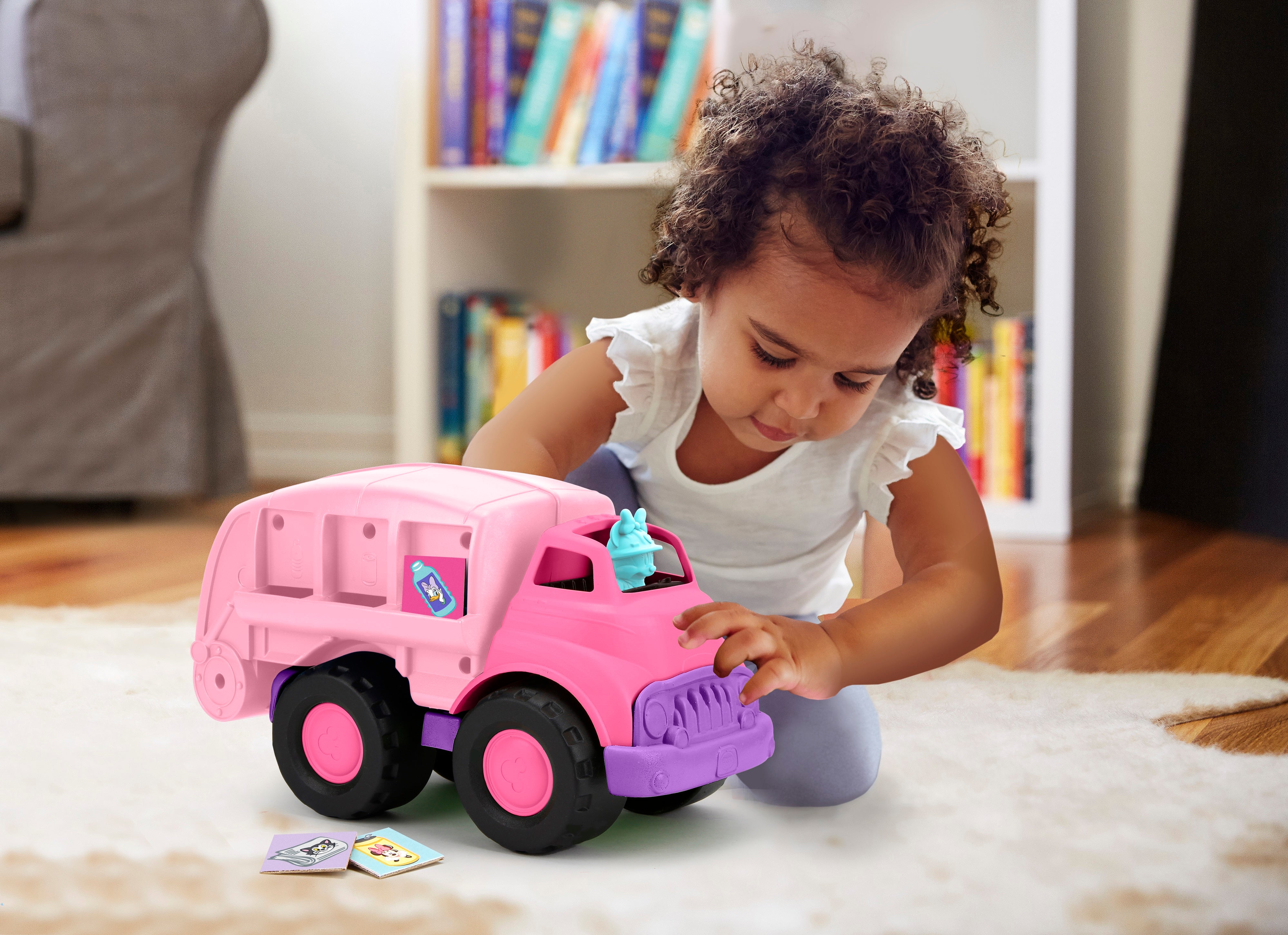 Green Toys Disney Minnie Mouse Pink Recycling Play Vehicle Truck， 100% Recycled Plastic