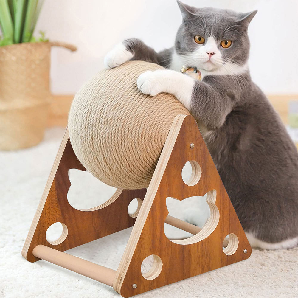 Kqiang Pet Cat Scratcher Toy Natural Sisal Cat Scratching Ball High Quality Us Stock