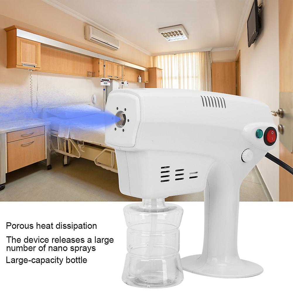 Electric Spray Gun Adjustable Humidification Nano Sprayer Blue Light 1200w 300ml Capacity Us Plug 110vac