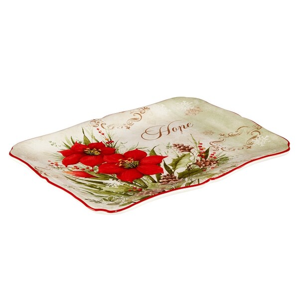 Certified International Winter's Medley Rectangular Platter，14.25 X 10.25