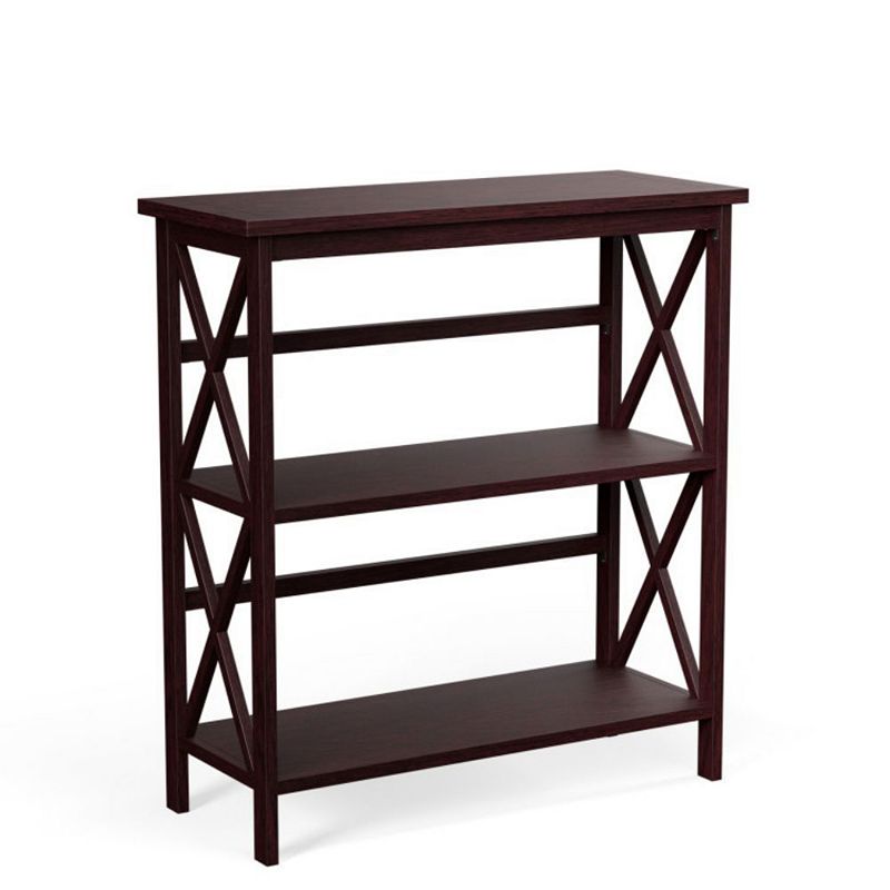 Hivago 3-Tier Wooden Multi-Functional X-Design Etagere Storage Bookshelf