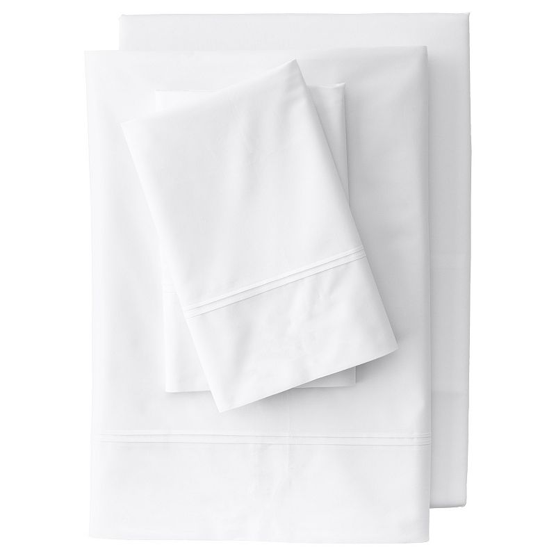 Lands' End 200 Thread Count Percale Pintuck Sheet Set or 2-pack Pillowcase Set