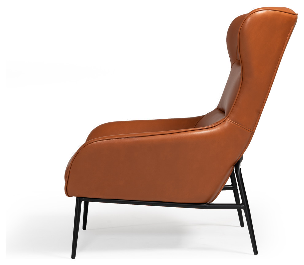 Divani Casa Susan Modern Orange Leatherette Lounge Chair   Midcentury   Armchairs And Accent Chairs   by Vig Furniture Inc.  Houzz