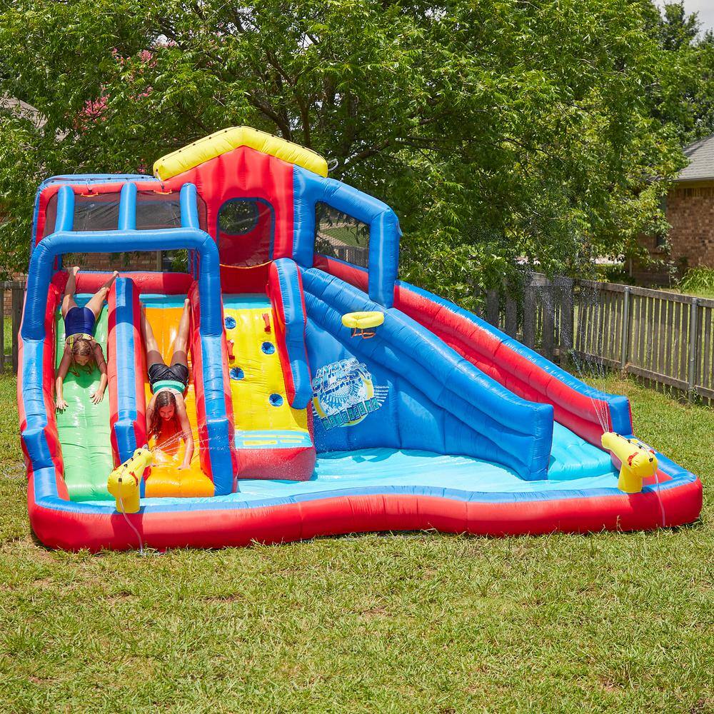 BANZAI Hydro Blast Inflatable Play Water Park with Slides and Water Cannons BAN-35545