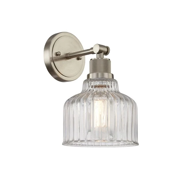 1 Light Vanity Light in Satin Nickel with Clear Glass - W:6.69*H:10.75*E:8.31