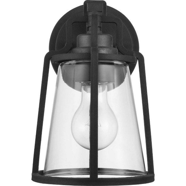 Progress Lighting Benton Harbor 1 light Outdoor Wall Lantern In Black With Clear Glass Shade