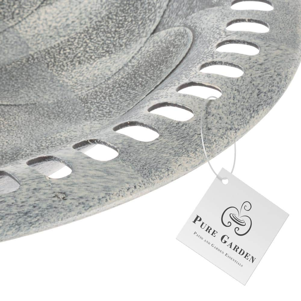 Pure Garden Weather Resistant Antique Bird Bath in Gray HW1500107