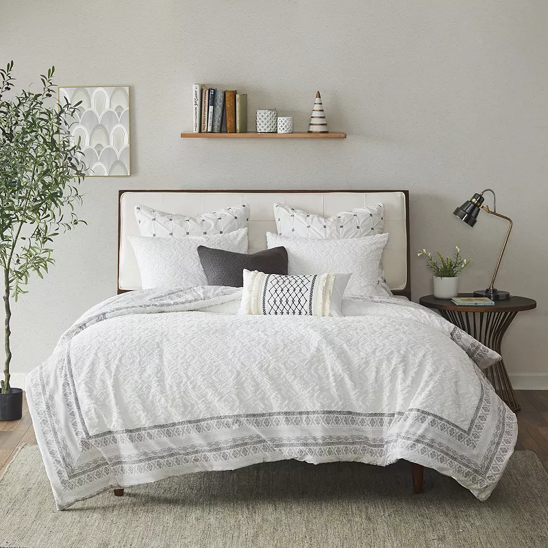 INK+IVY Mill Valley Reversible Cotton Duvet Cover Set with Shams