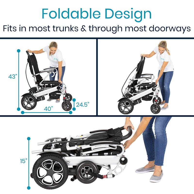 Vive Health Power Wheelchair - Foldable Long Range Transport Aid