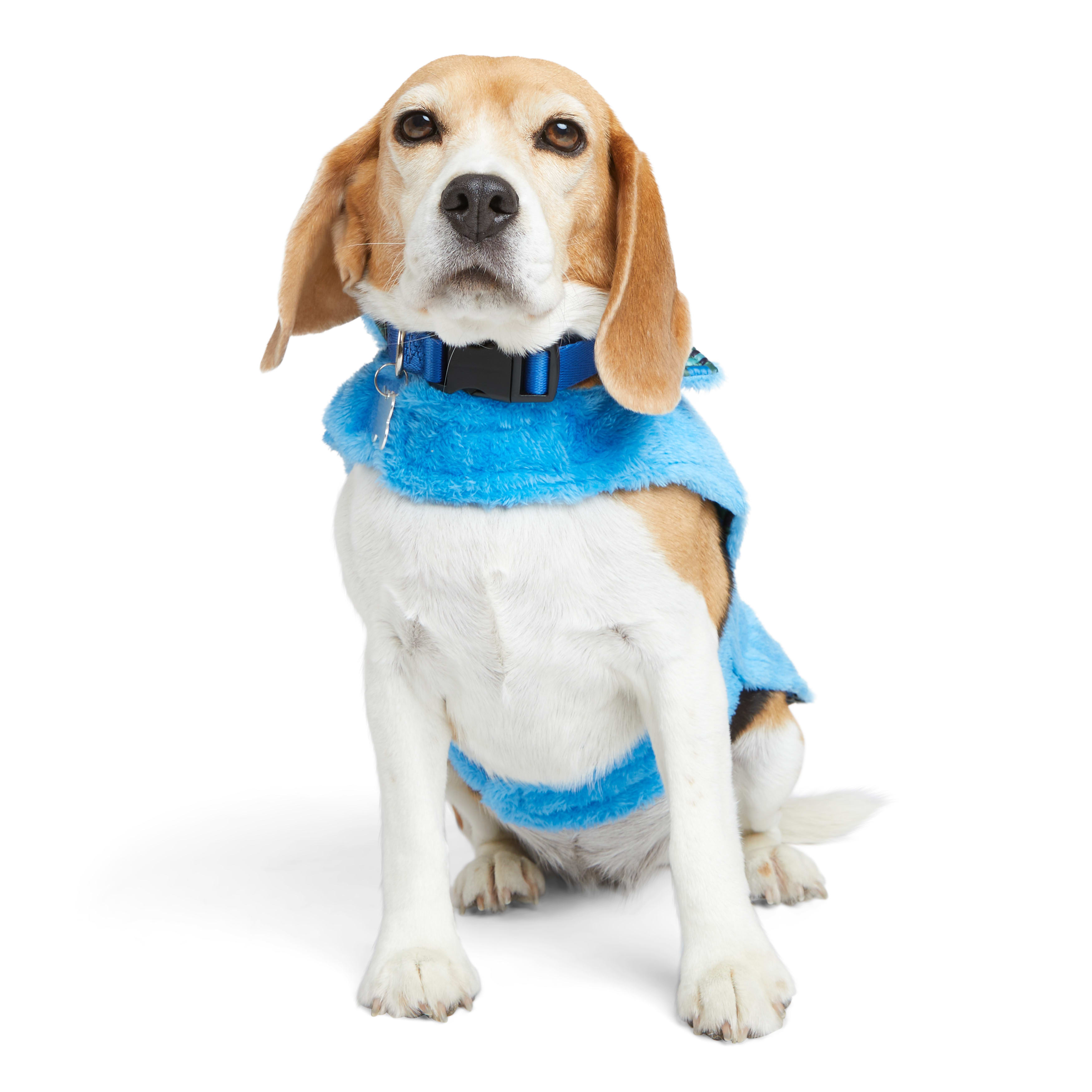 YOULY Blue Reversible Cozy Puffer Dog Jacket， X-Small/Small