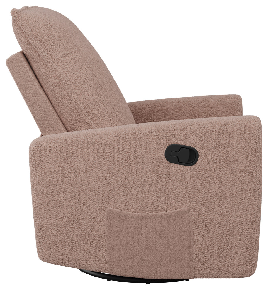 Caillie Boucle Fabric Upholstered Contemporary Glider Recliner Chair   Transitional   Recliner Chairs   by CorLiving Distribution LLC  Houzz