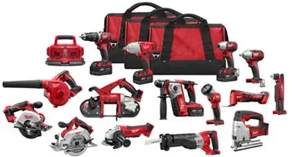 Milwaukee M18 18-Volt Lithium-Ion Cordless Combo Tool Kit (16-Tool) with Four 3.0 Ah Batteries, 1-Charger, 3-Tool Bag