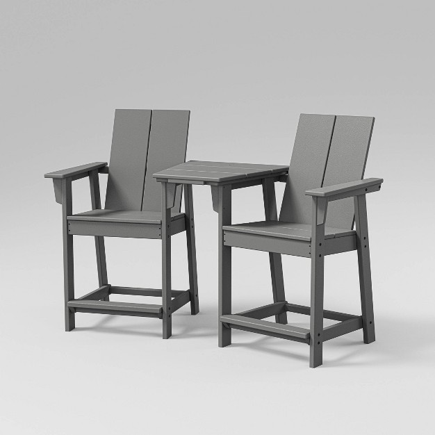 Moore 3pc Polywood Patio Counter Chair Set With Connecting Table